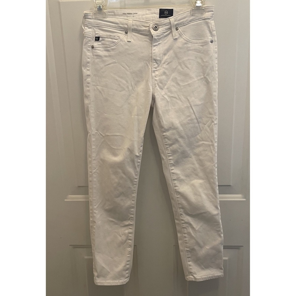 Adriano Goldschmied 25 Prima Crop Cigarette White Jeans Women's Stretch - Picture 3 of 8